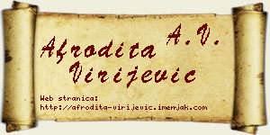 Afrodita Virijević vizit kartica